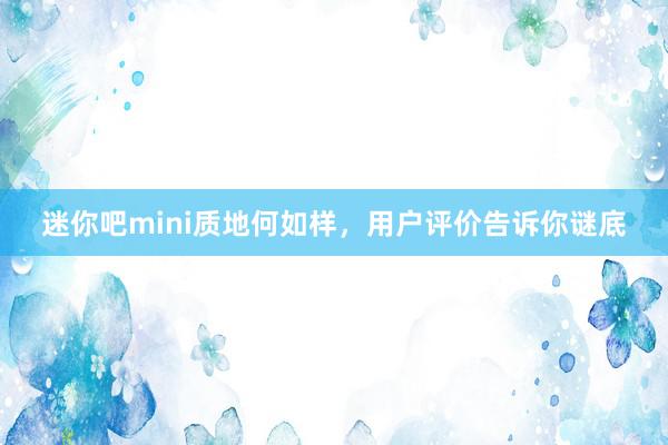 迷你吧mini质地何如样，用户评价告诉你谜底